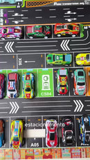 Kit 48 Carrinhos de Metal de Fricção com Maleta Container e Pista